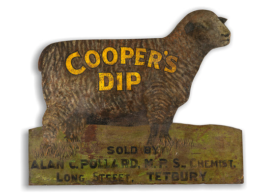 Figurative Sheep Silhouette "Cooper's Dip" Trade Sign