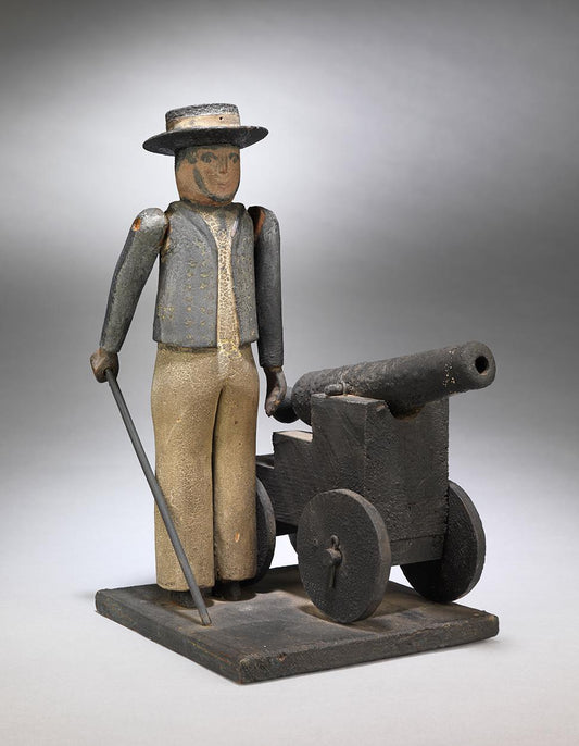 Engaging Primitive Folk Art Sculpture of a Sailor