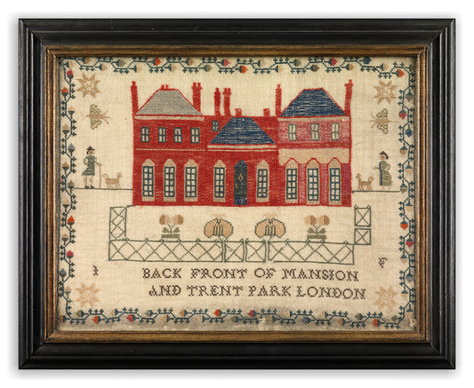 Unusual Georgian Pictorial House Sampler