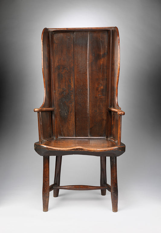 Rare Primitive Georgian Vernacular Wingback Armchair