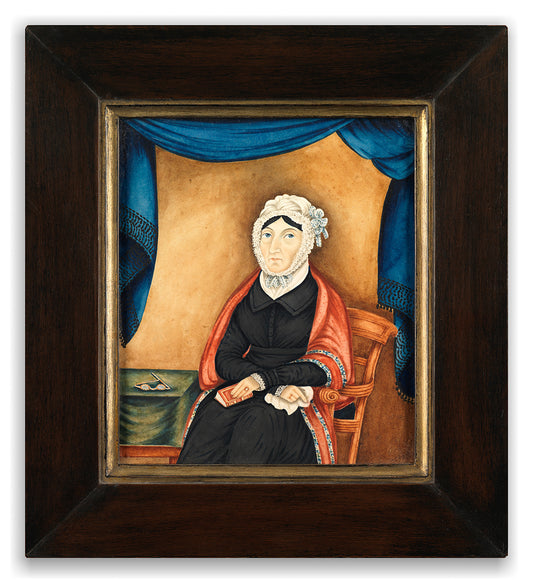 Striking Naïve Folk Art Portrait of a Lady