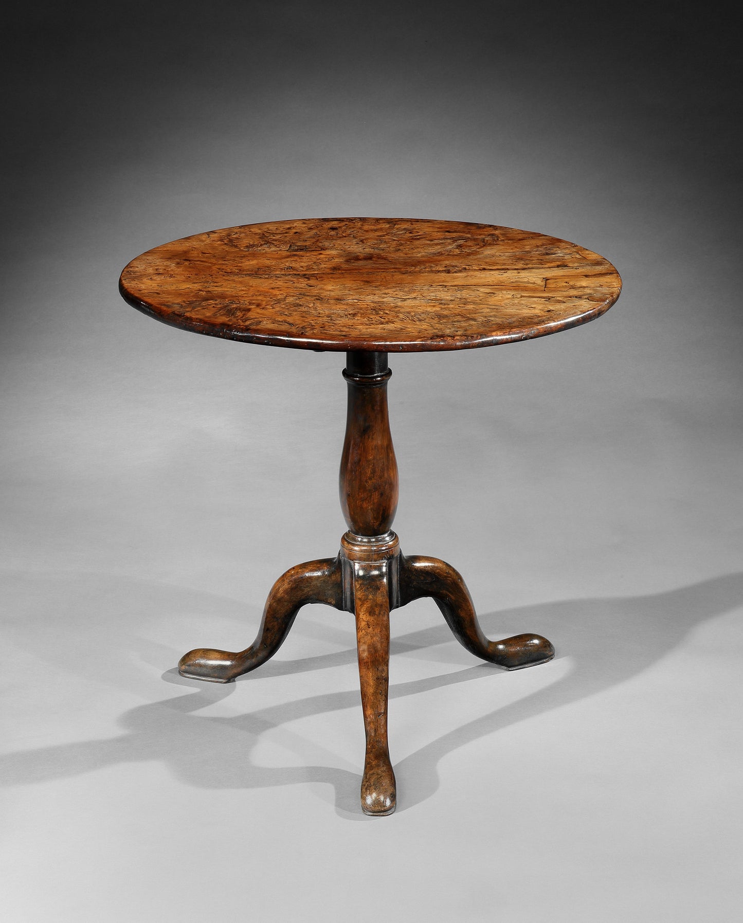 Remarkable Georgian Vernacular Burr Yew Wood Wine Table