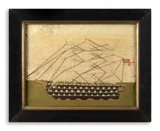 Unusual Naïve Sailor's Woolwork Picture