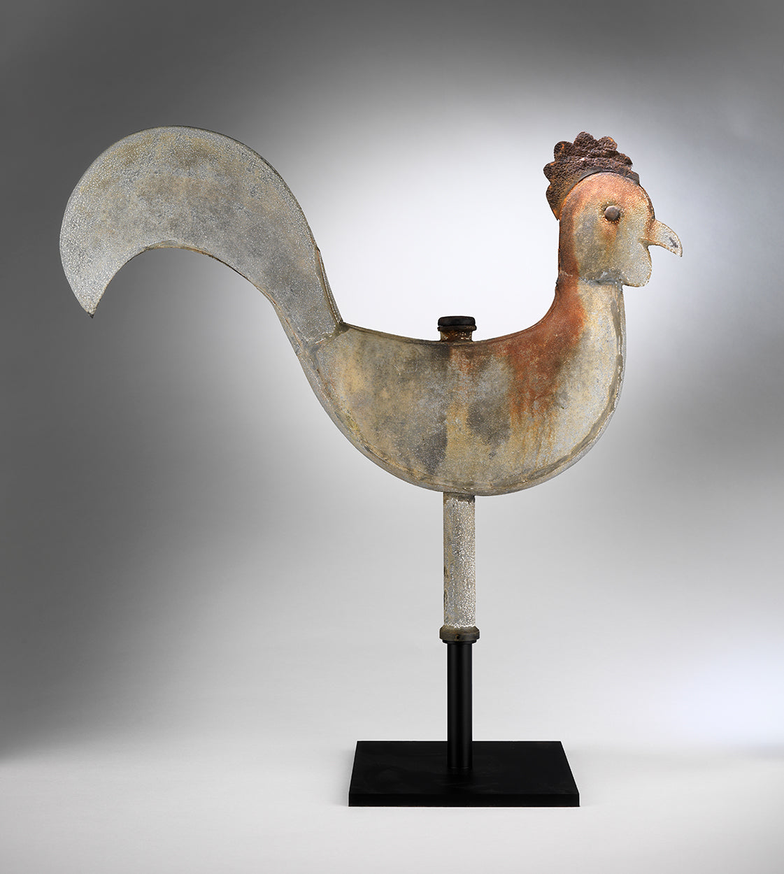 Unusual Full-Bodied Primitive Cockerel Weathervane