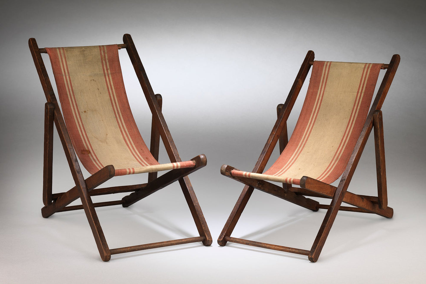 An Unusual Pair of Miniature Deck Chairs