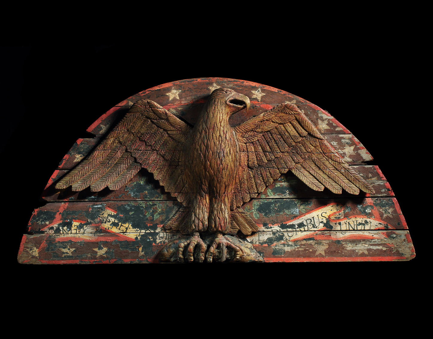 A Significant Figurative Folk Art Eagle-Carved Sternboard