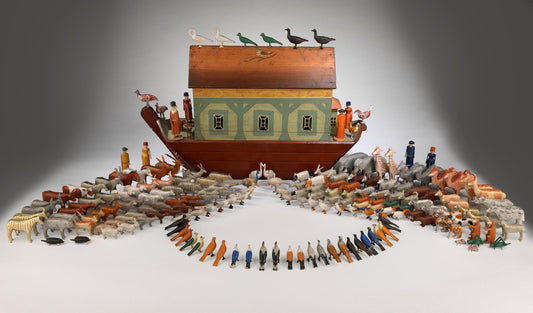 Spectacular Full-Hulled Folk Art Noah's Ark Toy