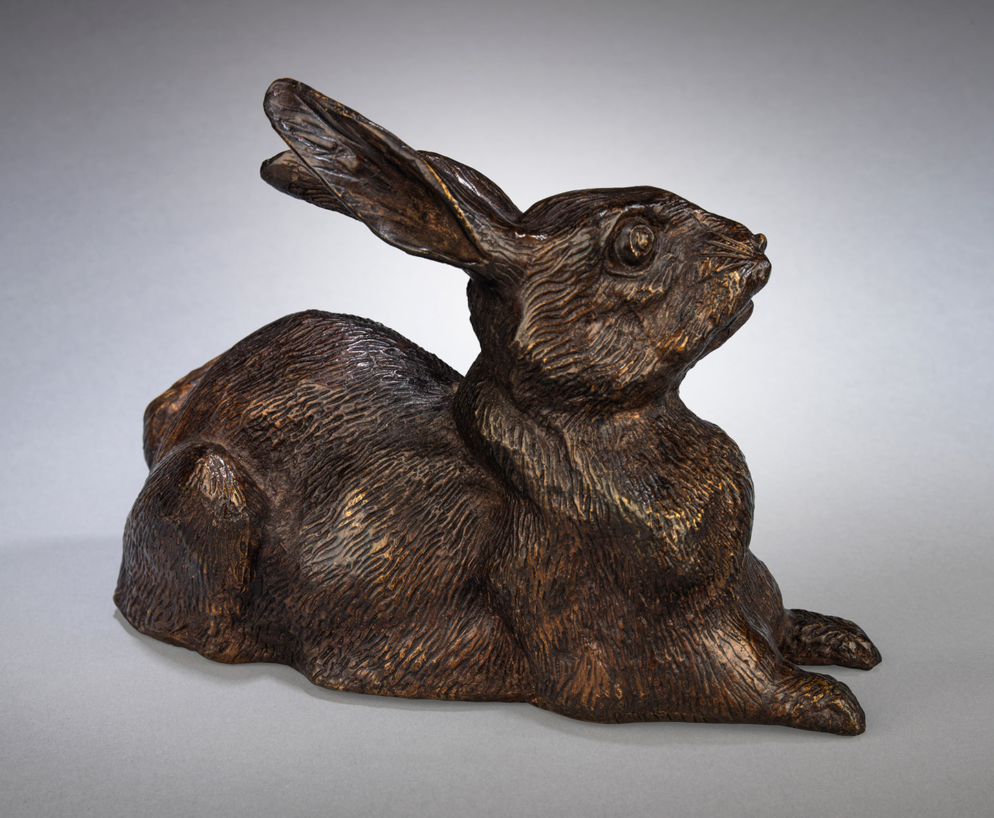 Naturalistic Sculpture of a Sitting Rabbit  