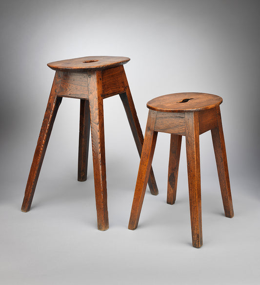 Two Georgian Vernacular Oval Top Stools