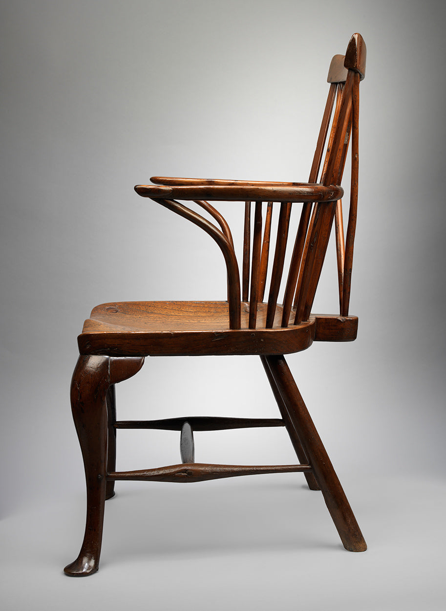 Good Georgian Vernacular Cabriole Leg Windsor Comb-Back Chair