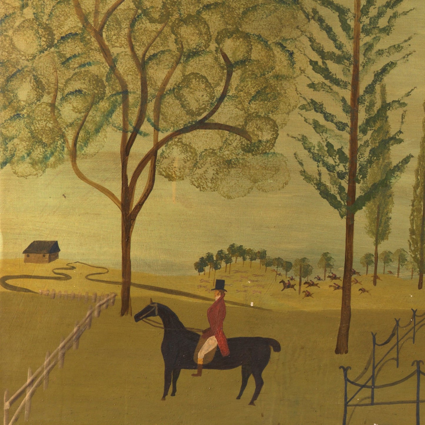 Decorative Naive Mural Landscape (Detail)