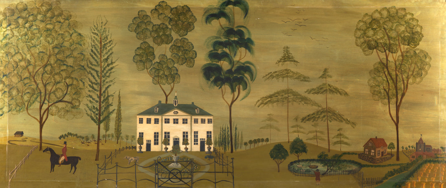 Decorative Naive Mural Landscape (Detail)