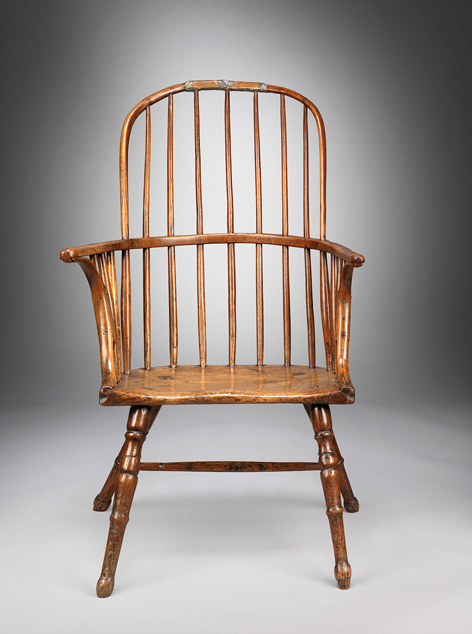 Primitive Stick and Hoop Back Windsor Armchair