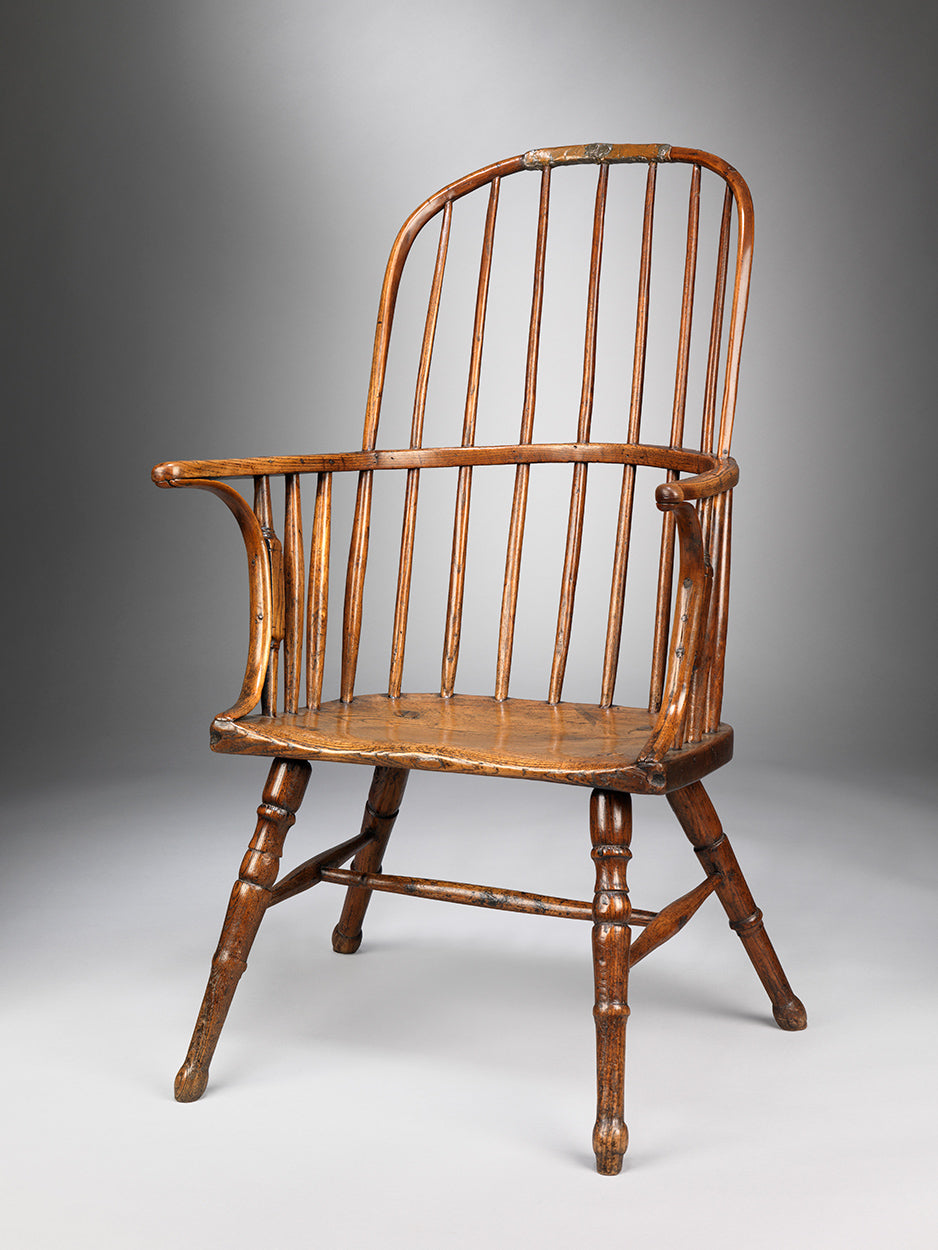 Primitive Stick and Hoop Back Windsor Armchair