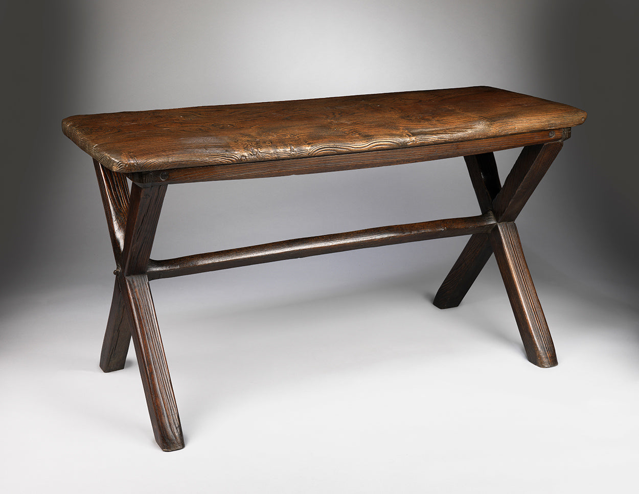 Handsome Primitive Vernacular "X" Frame Tavern Table