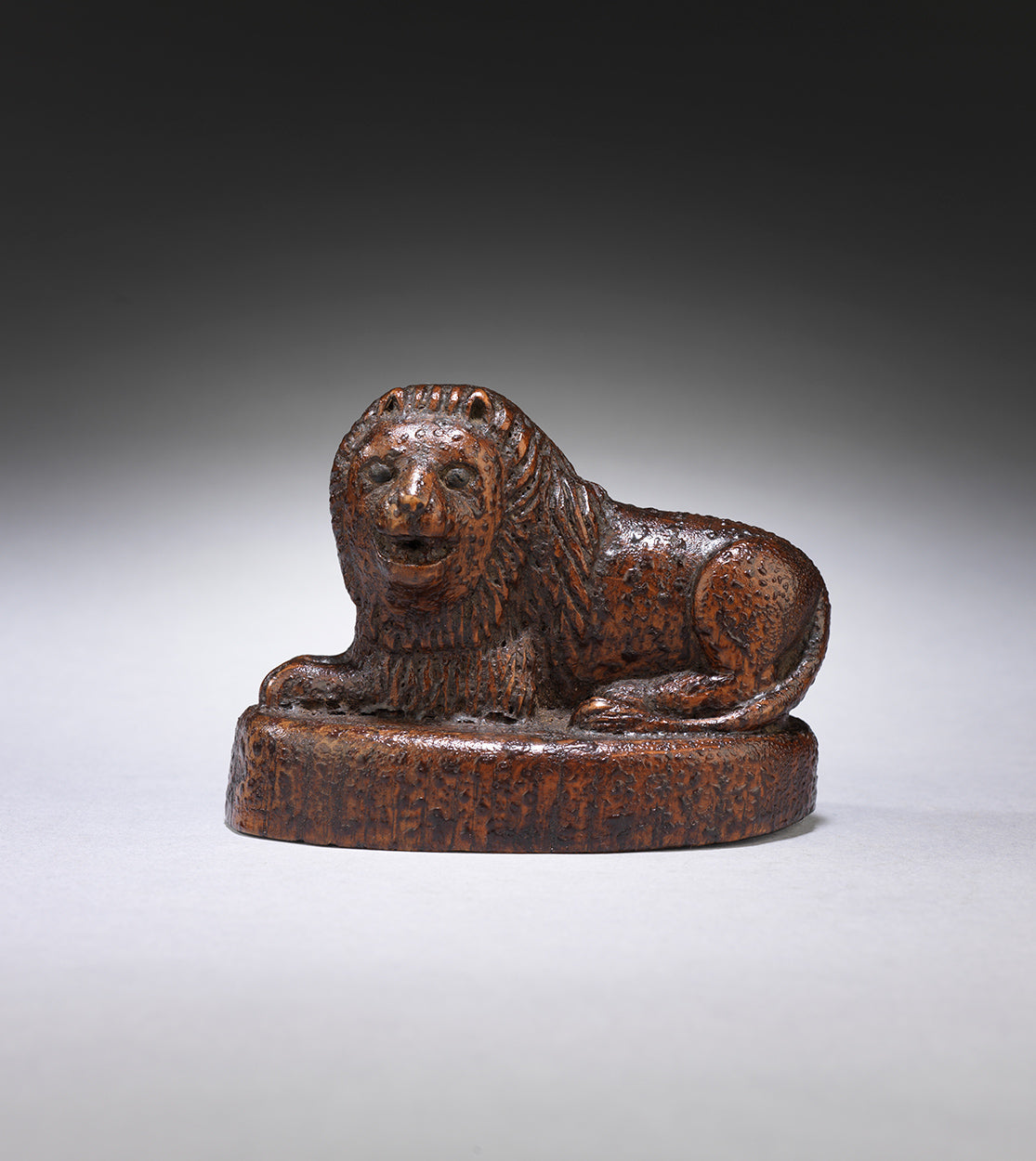 Whimsical Folk Art Sculpture of a Reclining Lion