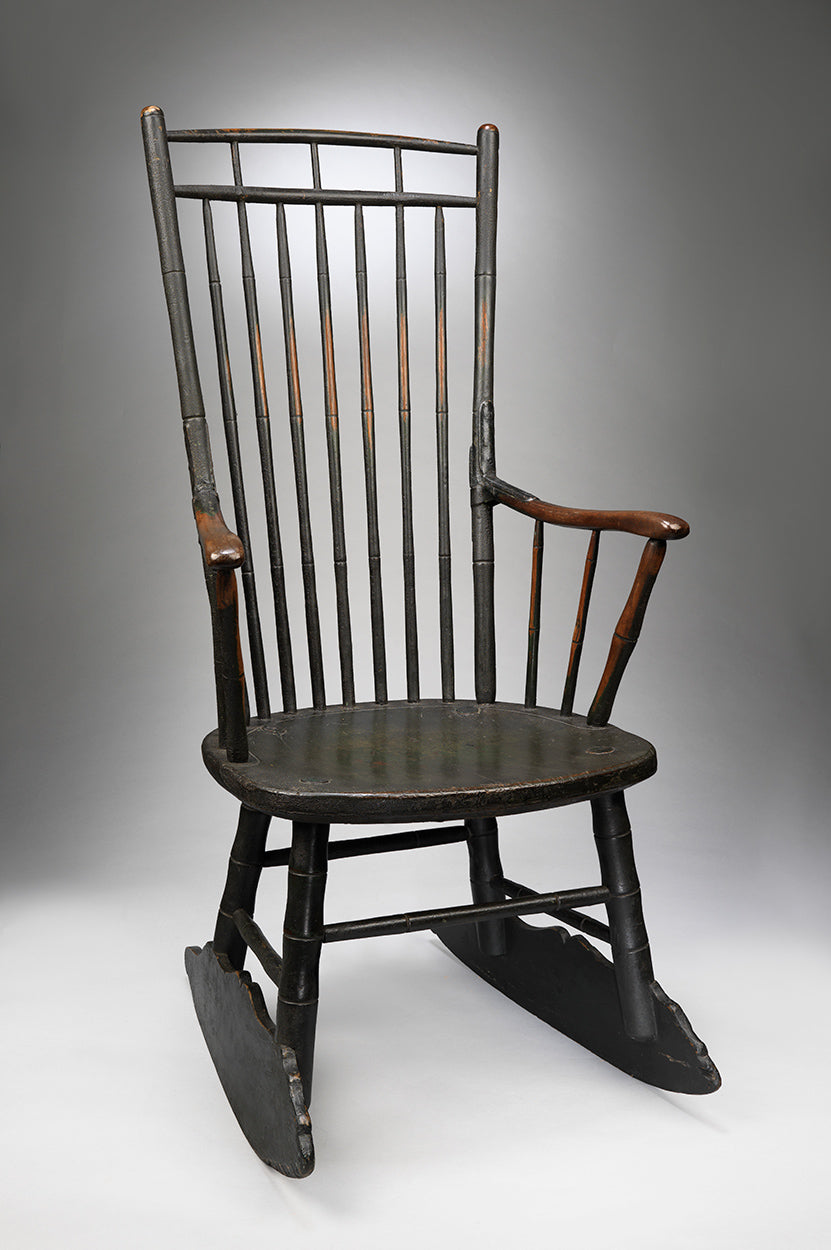 Rare Tall "Square Back" Windsor Rocking Chair