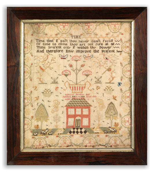 A Charming Schoolgirl House Sampler by "Rebekah Nenson Moss"