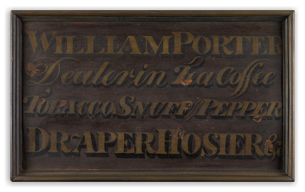 Trade Sign for "William Porter, Draper and Hosier"