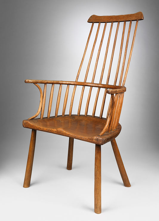 Georgian Primitive Windsor Comb Back Armchair