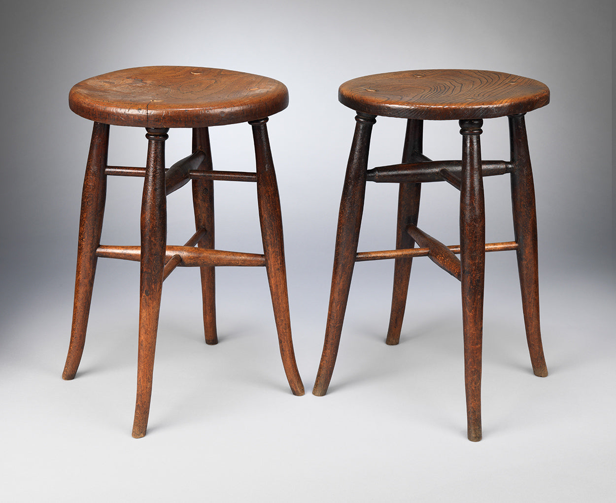 A Pair of Traditional Windsor Tavern Bar Stools