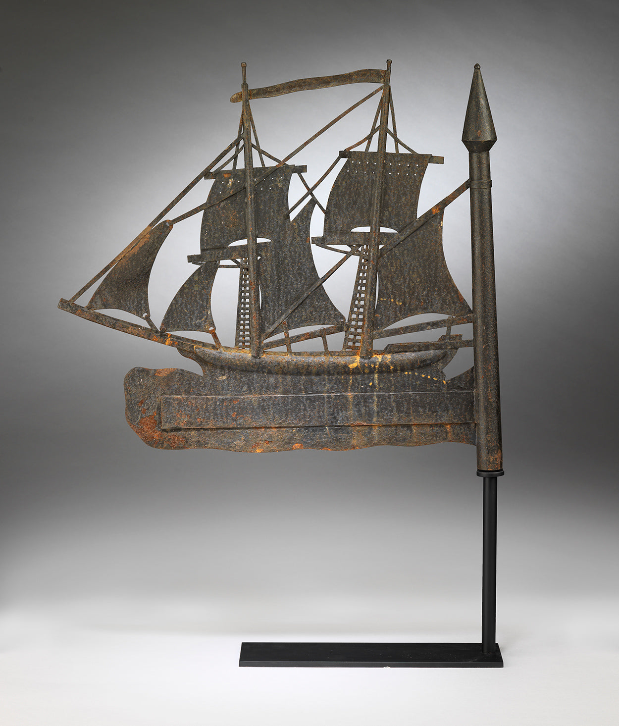 A Vernacular Silhouette Ship Weathervane