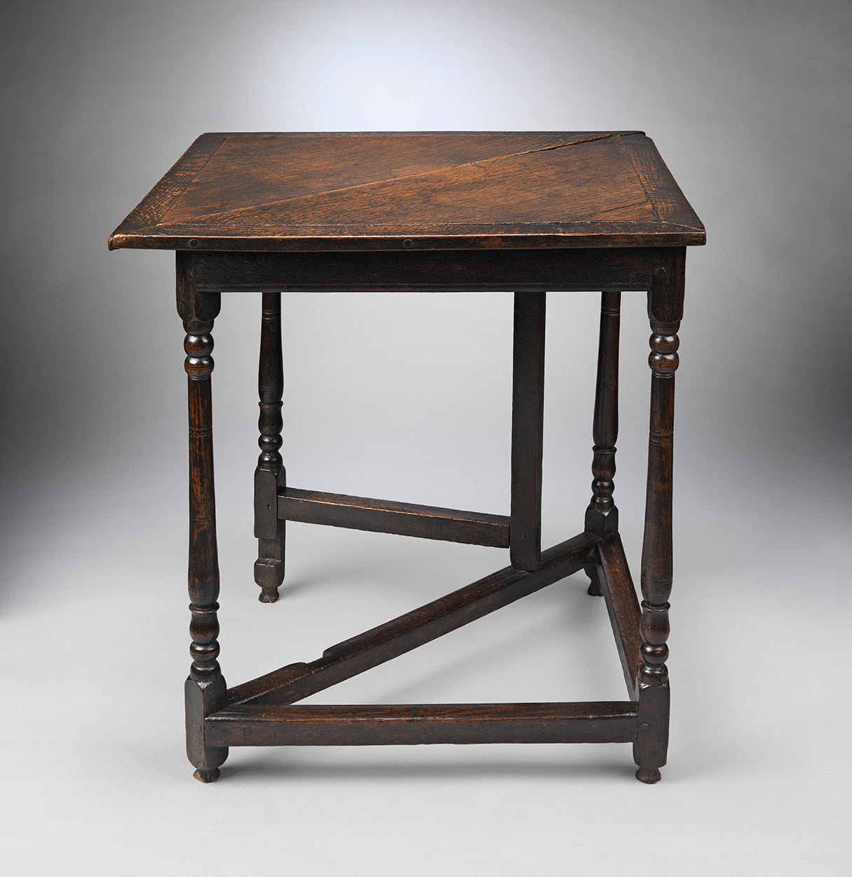 Rare Queen Anne Period Triangular Drop-Leaf Corner Table