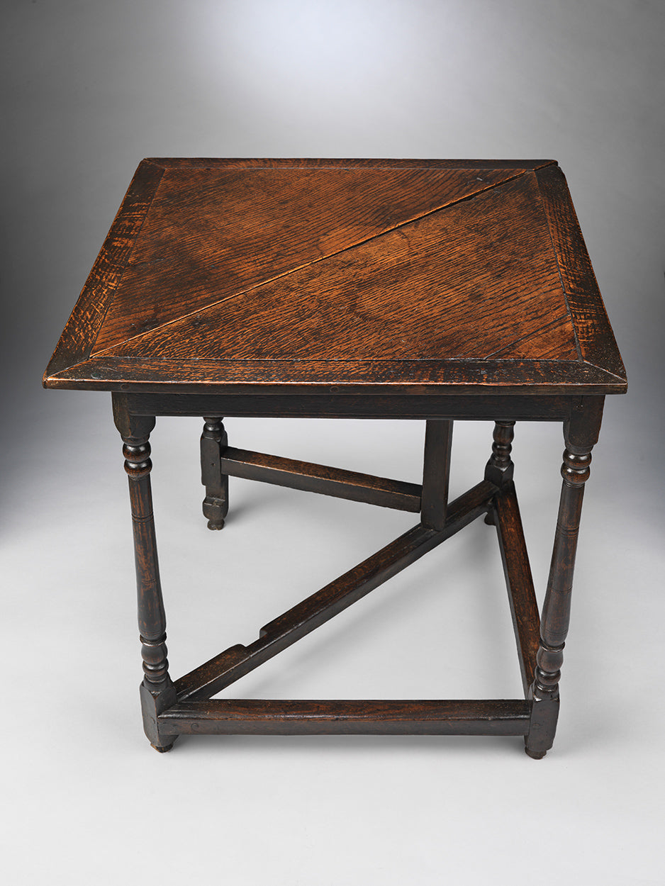 Rare Queen Anne Period Triangular Drop-Leaf Corner Table