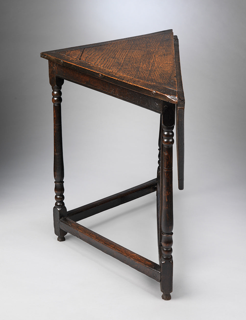 Rare Queen Anne Period Triangular Drop-Leaf Corner Table