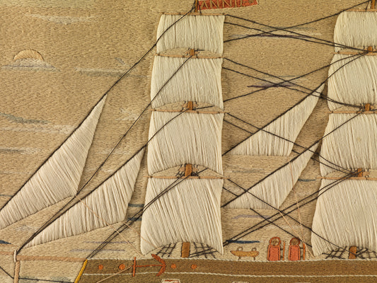 Naïve Sailorwork Ship Portrait of a Battleship (Detail)