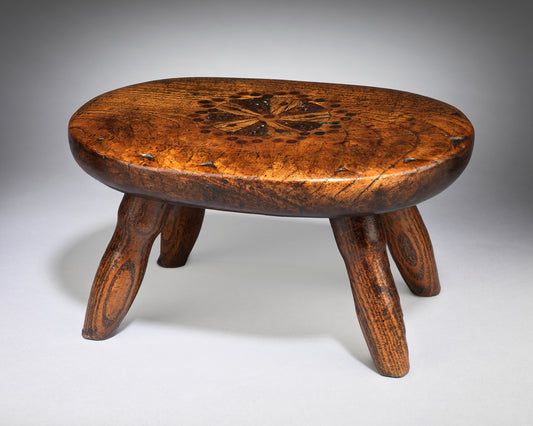 Delightful Diminutive Oval Burr Elm Stool