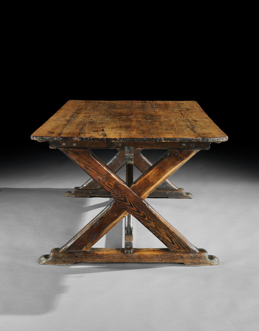 Handsome Trestle Based "X" Frame Dining Table&nbsp;