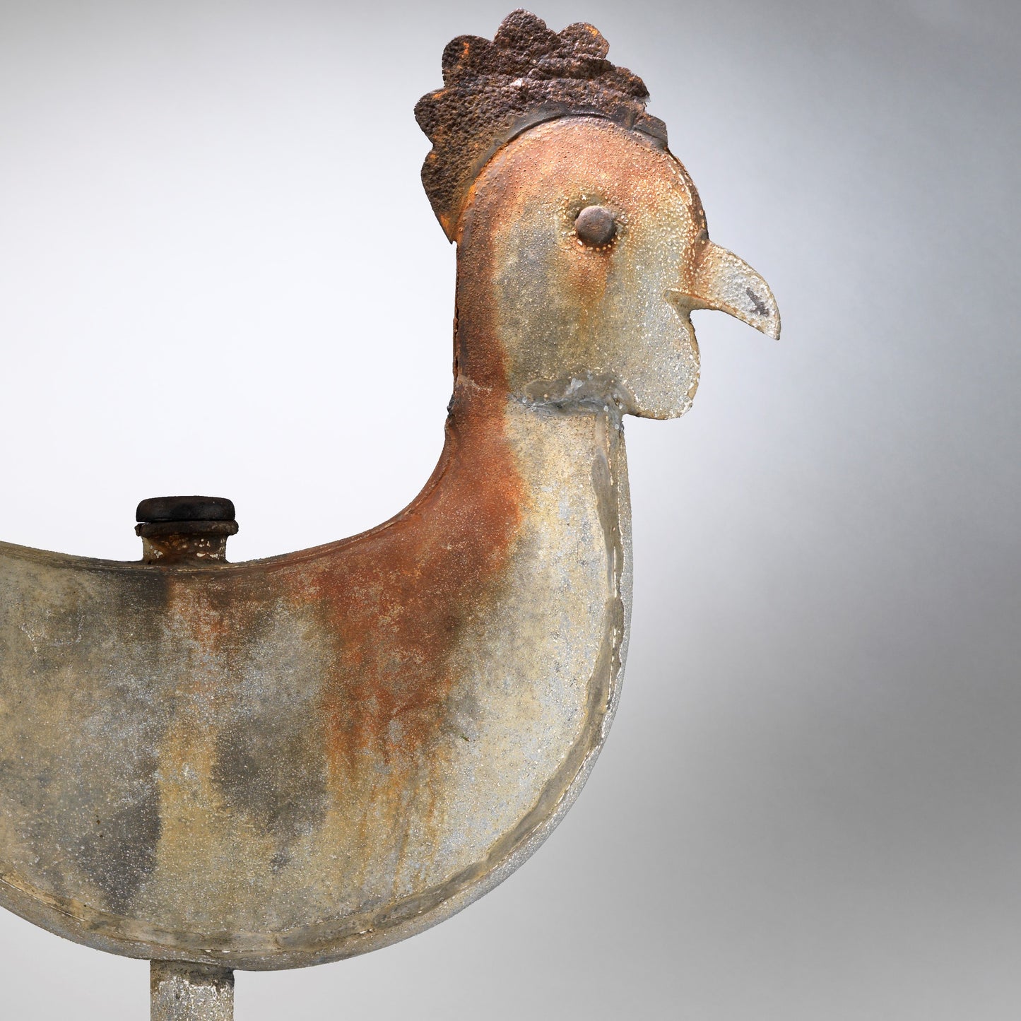 Unusual Full-Bodied Primitive Cockerel Weathervane