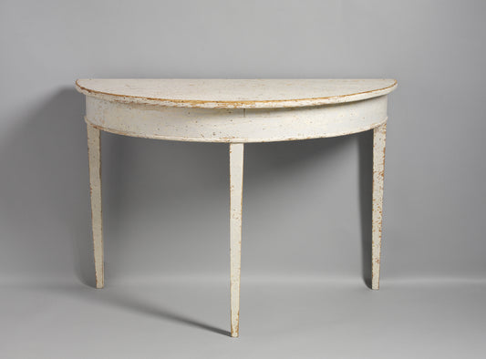 Pair of Gustavian Demilune Consoles