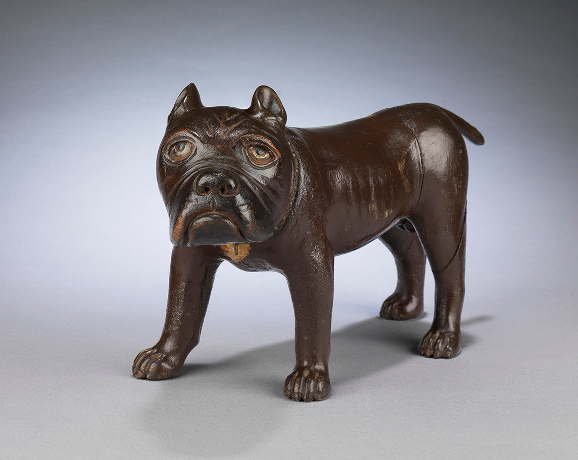 Folk Art Sculpture of a Standing Bulldog