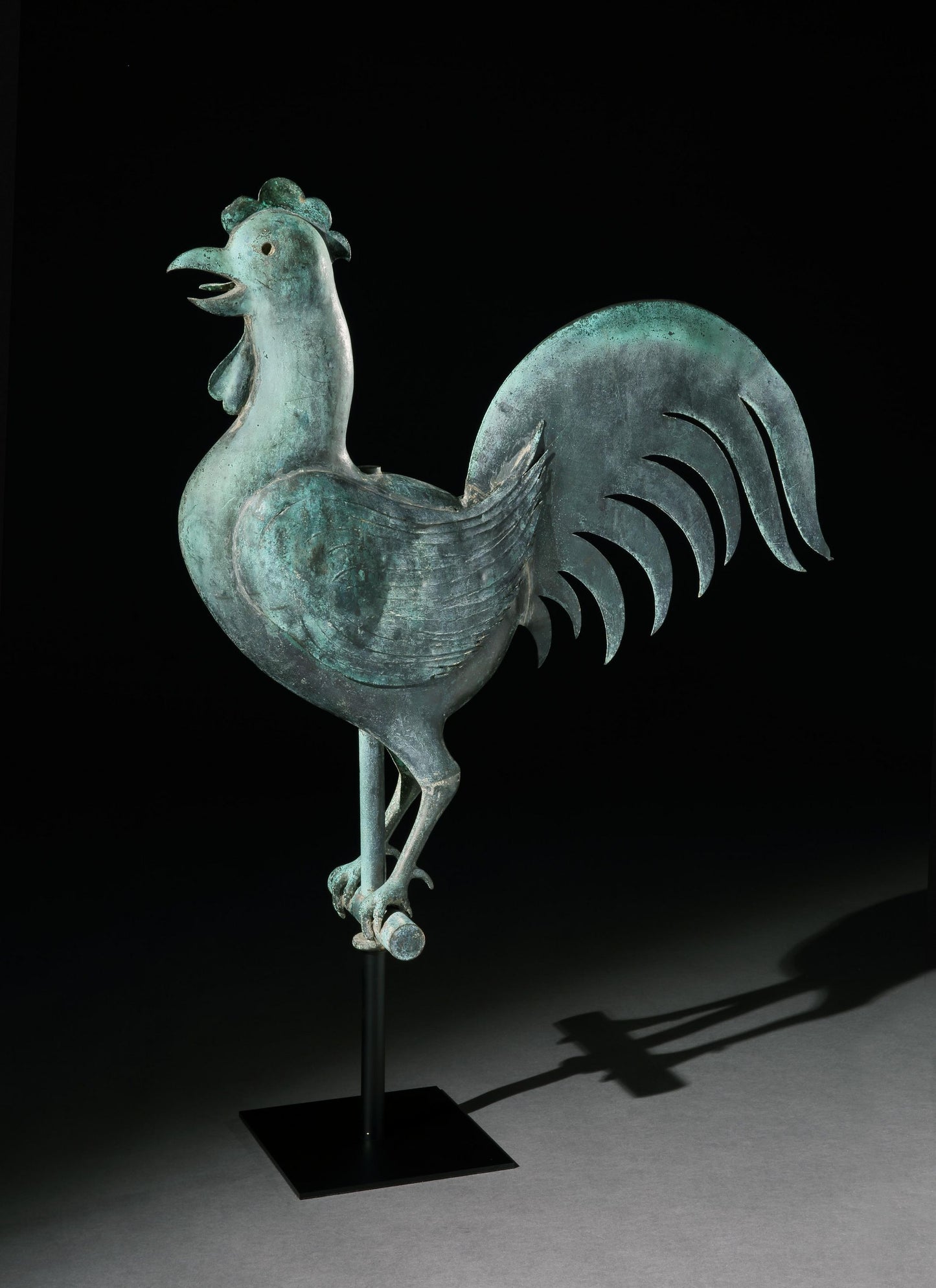 Magnificent Full-Bodied Folk Art Cockerel Weathervane