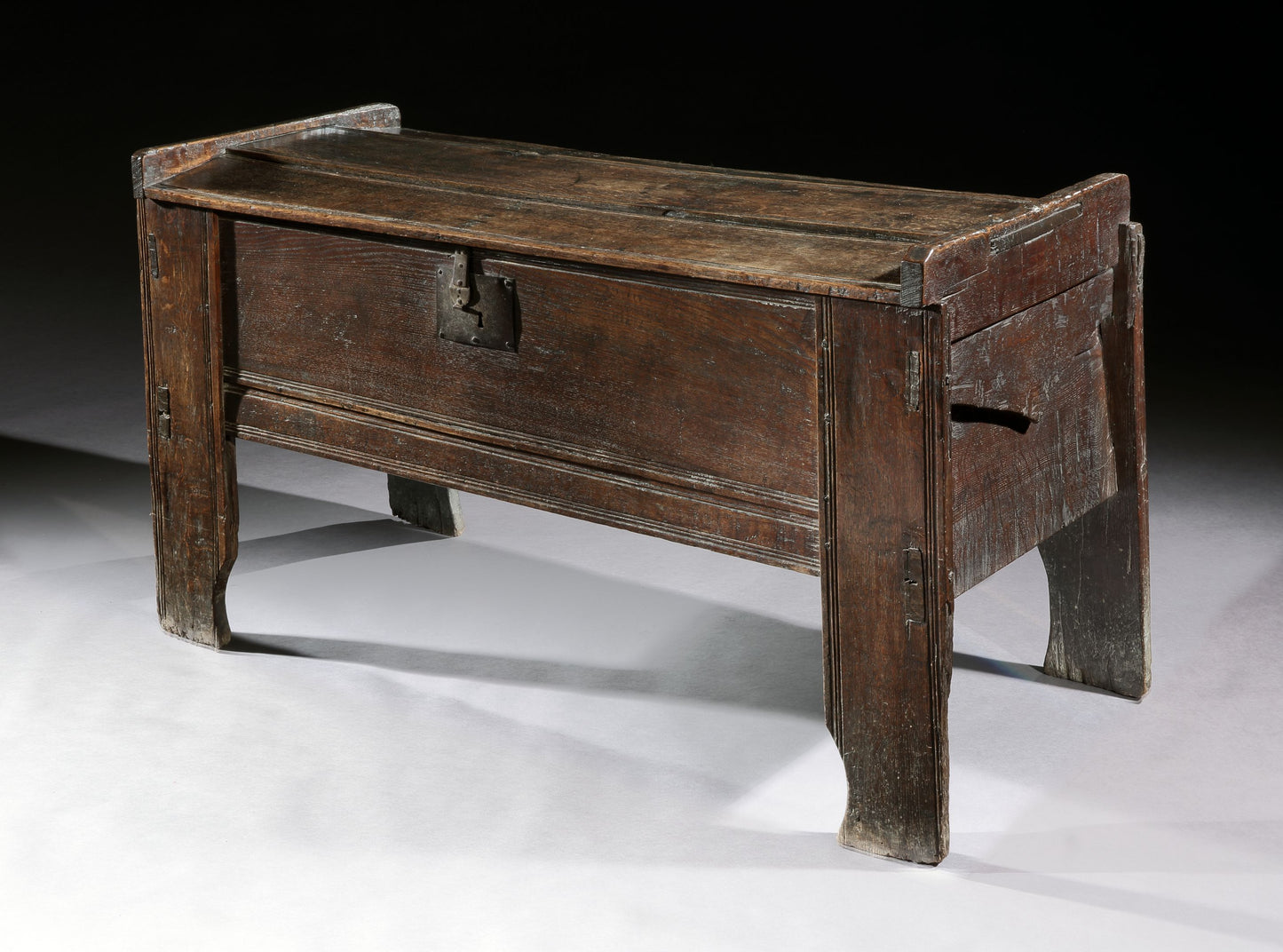 Rare Tall Sixteenth Century Boarded Chest