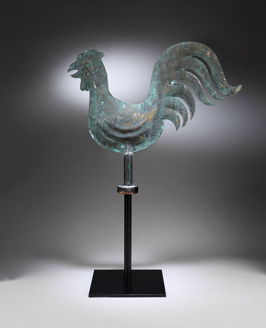 Unusual Small Full-Bodied Cockerel Weathervane