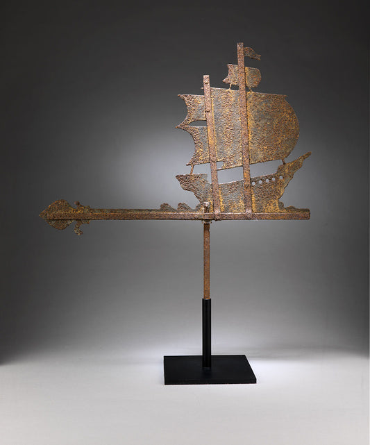 Unusual Silhouette Folk Art Ship Weathervane