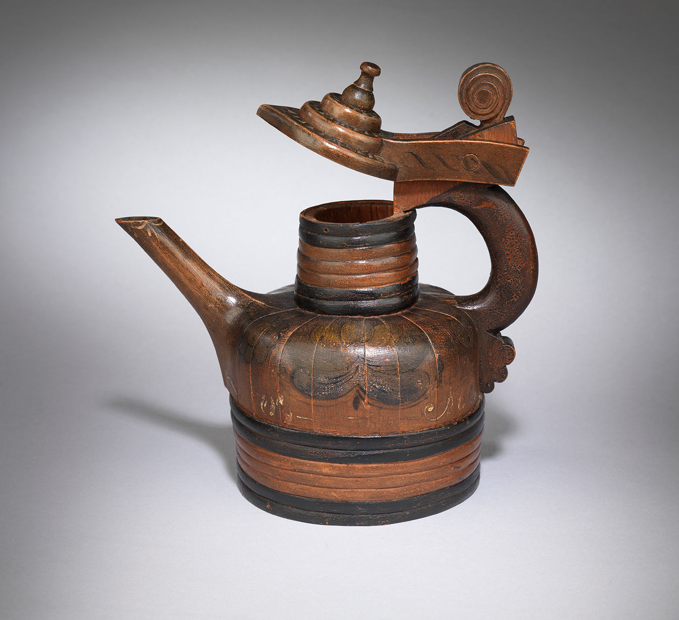 Ceremonial Staved Lidded and Coopered  Ale Jug