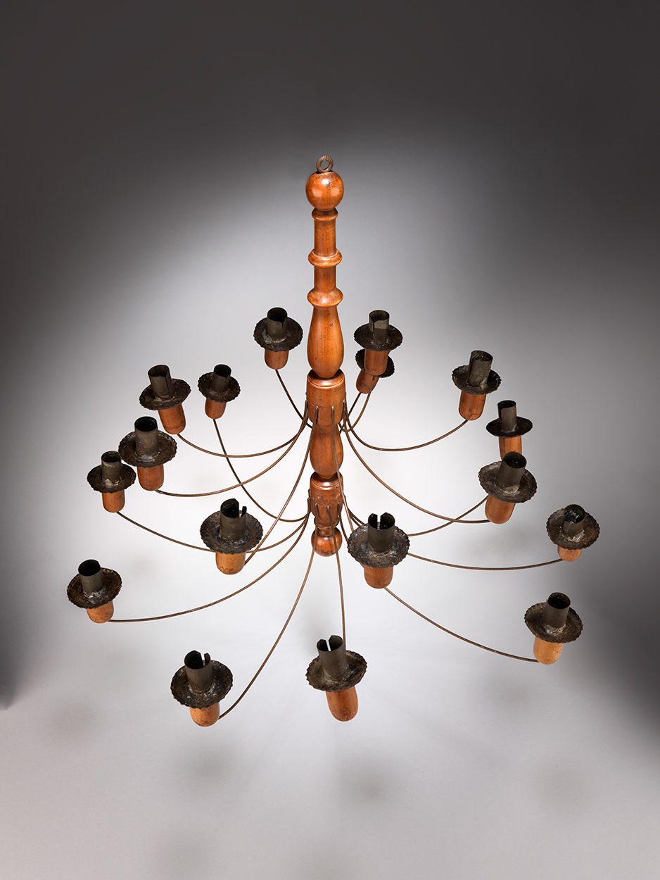 Fine Seventeen Branch Vernacular Chandelier 