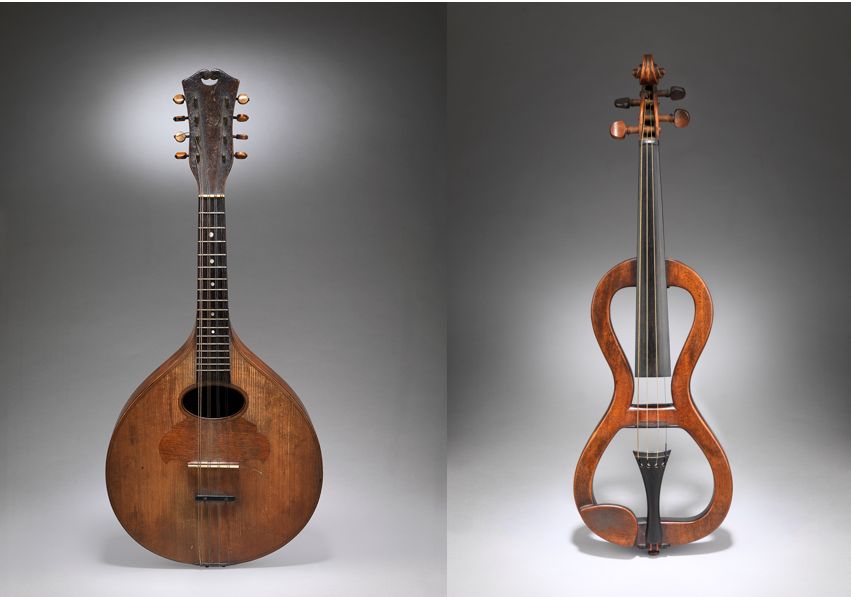 A Collection of Four Sculptural Primitive Stringed Instruments 