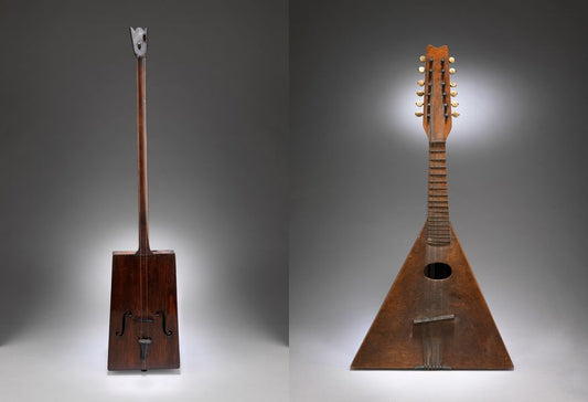 A Collection of Four Sculptural Primitive Stringed Instruments 