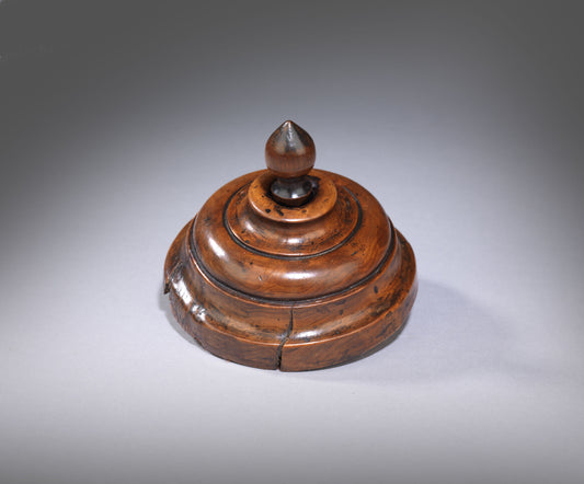 Unusual Regency Period Turned Circular Inkwell