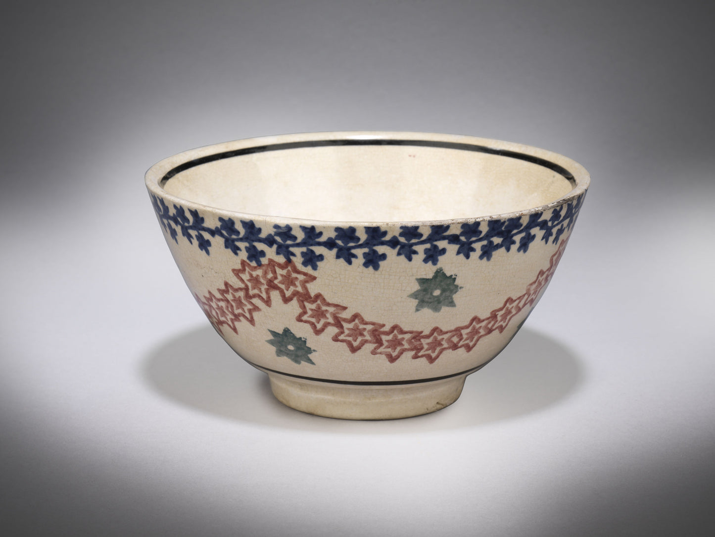 Polychrome Spongeware Cawl Bowl 