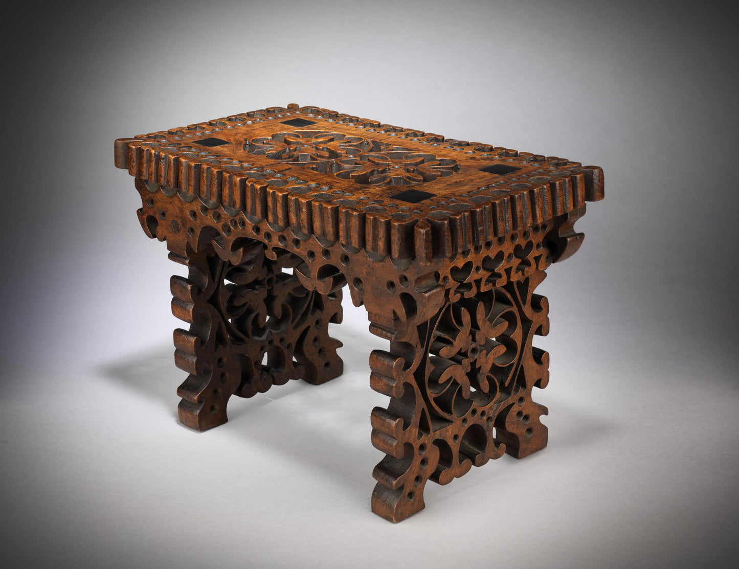 Fine and Rare Trestle Based "Love Token" Stool