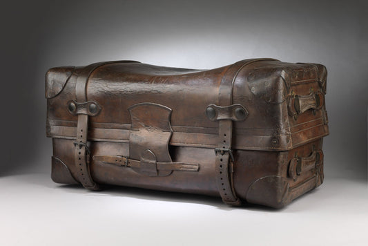 Vintage Leather Steamship Trunk