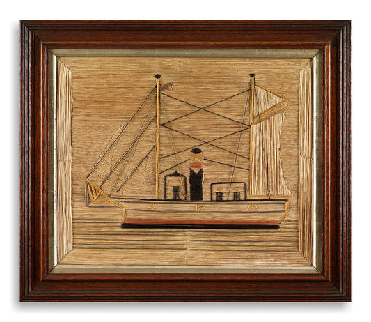 Delightful Naïve Sailorwork Ship Portrait