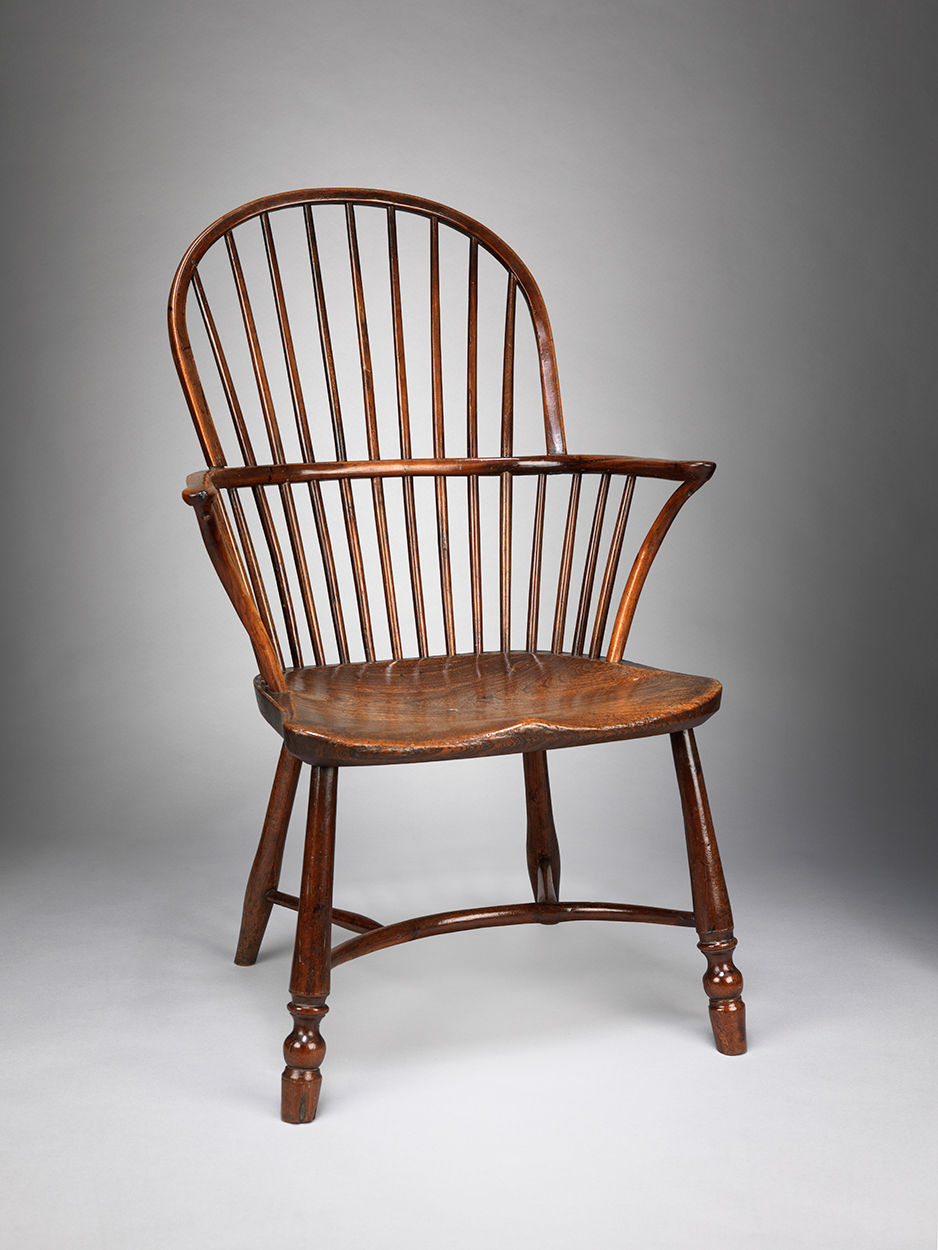 A Good Georgian Saddle Seated Bow Back Windsor Armchair