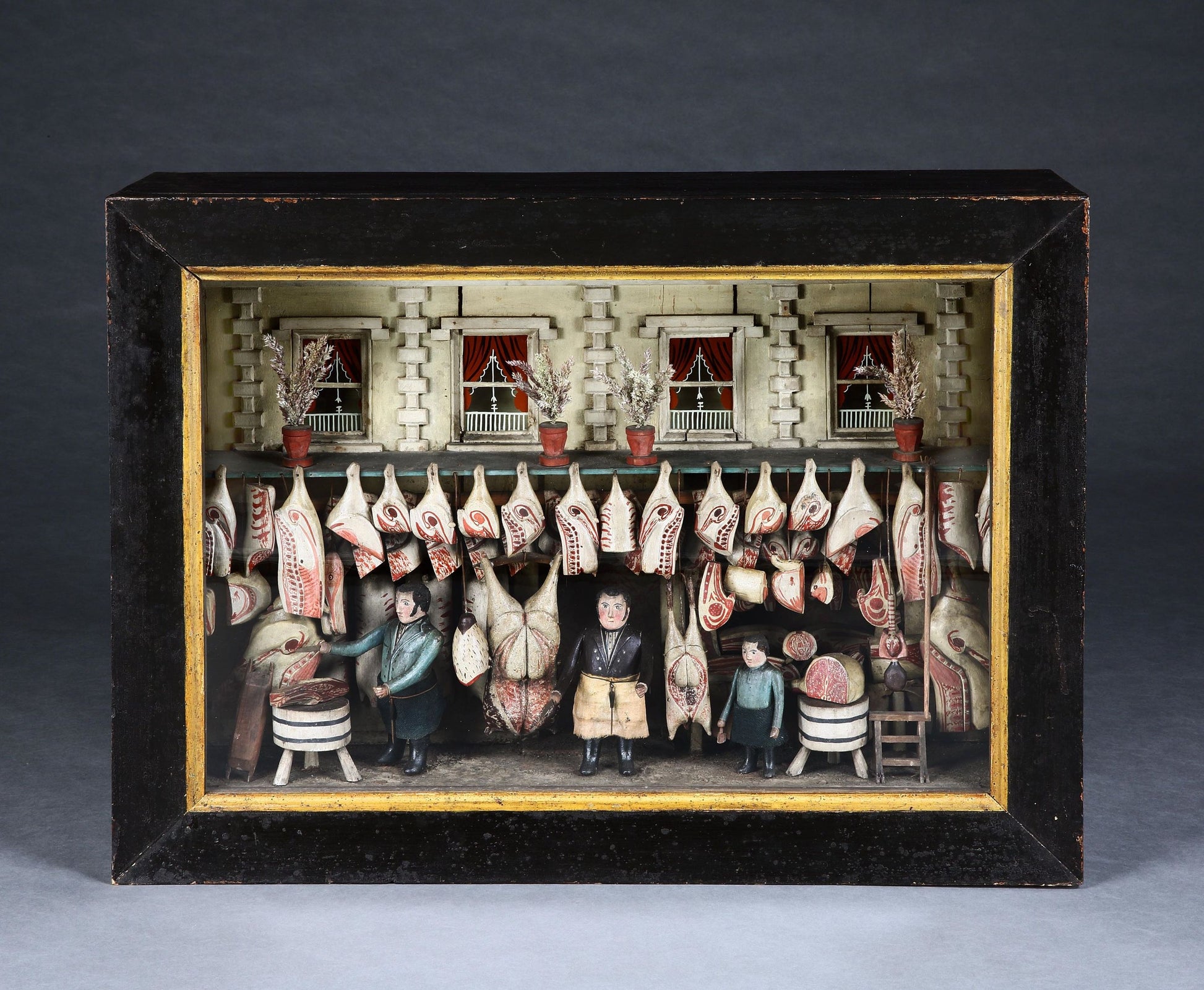 Iconic British Folk Art Butcher's Shop Diorama